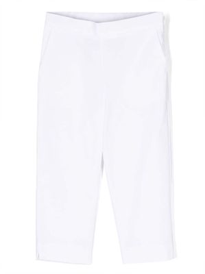 Simonetta elasticated-waistband straight-leg trousers - White