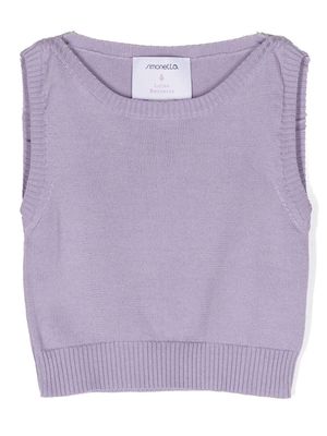 Simonetta fine knit sleeveless vest - Purple