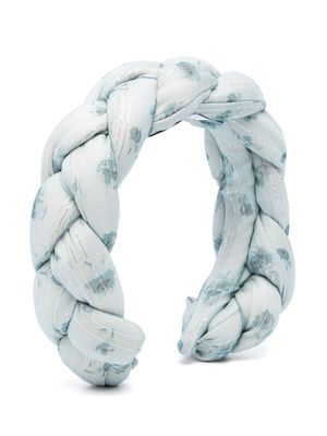 Simonetta floral-print braided headband - Blue
