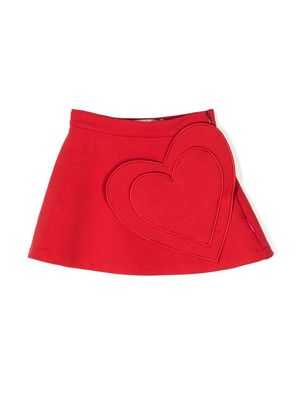 Simonetta heart-appliqué A-line miniskirt - Red
