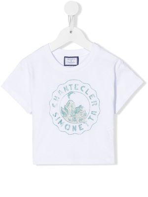 Simonetta logo-print cropped T-shirt - White