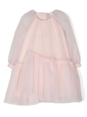 Simonetta long-sleeve tulle dress - Pink