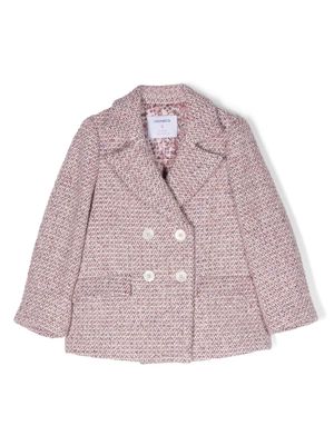 Simonetta melange-effect double-breasted coat - Pink