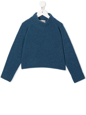 Simonetta mock-neck knitted jumper - Blue