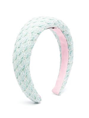 Simonetta padded tweed headband - Blue