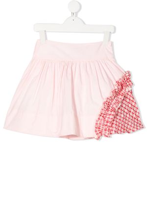 Simonetta patchwork flared mini skirt - Pink