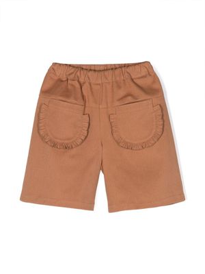 Simonetta pleated-pocket shorts - Brown