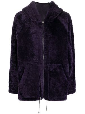 Simonetta Ravizza Adri hooded shearling jacket - Purple