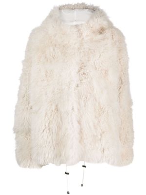 Simonetta Ravizza Alda goat-fur hooded coat - White