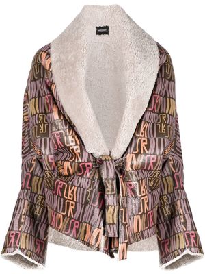 Simonetta Ravizza Andrea abstract-pattern shearling jacket - Brown