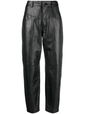Simonetta Ravizza Asia tapered leather trousers - Black