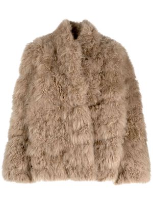 Simonetta Ravizza Banny quilted fur coat - Brown