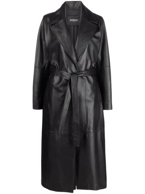 Simonetta Ravizza belted leather coat - Black
