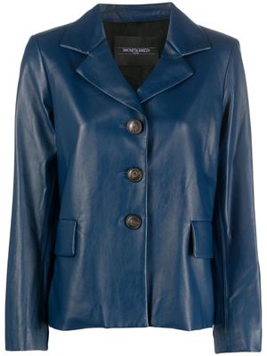 Simonetta Ravizza button-up leather blazer - Blue