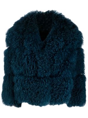 Simonetta Ravizza Cannes shearling cropped jacket - Blue