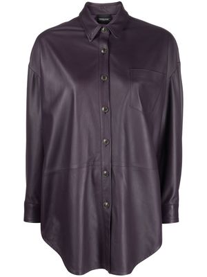 Simonetta Ravizza Cristina leather shirt jacket - Purple