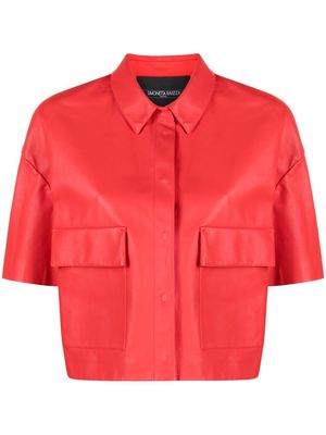 Simonetta Ravizza cropped Malibu leather jacket - Red