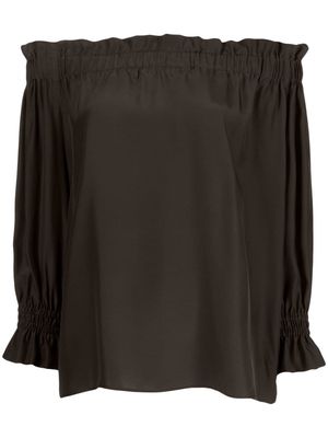 Simonetta Ravizza elasticated off-shoulder blouse - Brown