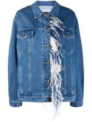 Simonetta Ravizza feather-detailing denim jacket - Blue