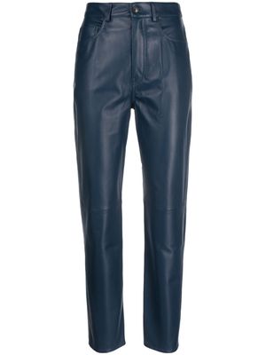 Simonetta Ravizza Gabry leather straight-leg trousers - Blue