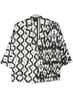 Simonetta Ravizza geometric-print silk blazer - Black