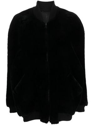 Simonetta Ravizza Irvin shearling bomber jacket - 002 BLACK/BLACK