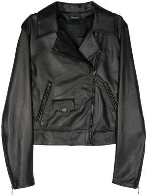 Simonetta Ravizza leather biker jacket - Black
