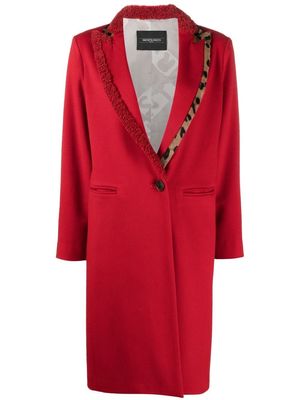 Simonetta Ravizza leopard-print detail coat - Red