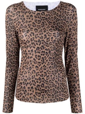 Simonetta Ravizza leopard-print long-sleeve top - Brown