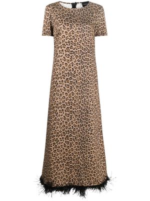 Simonetta Ravizza leopard-print maxi dress - Black