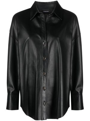 Simonetta Ravizza Megan leather shirt jacket - Black