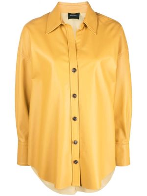 Simonetta Ravizza Megan leather shirt jacket - Yellow