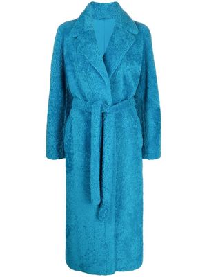 Simonetta Ravizza Mila shearling long coat - Blue