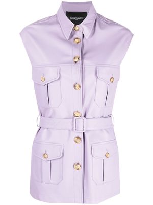 Simonetta Ravizza Ottavia leather button-up gilet - Purple