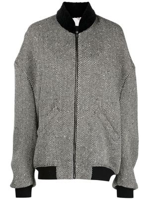 Simonetta Ravizza puff-sleeve bomber-jacket - Black