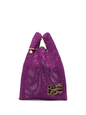 Simonetta Ravizza purple raffia tote bag