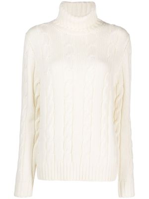 Simonetta Ravizza roll-neck cable-knit jumper - White