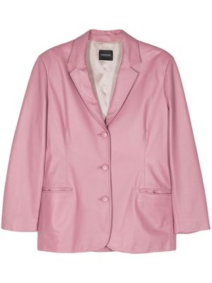 Simonetta Ravizza single-breasted leather blazer - Pink