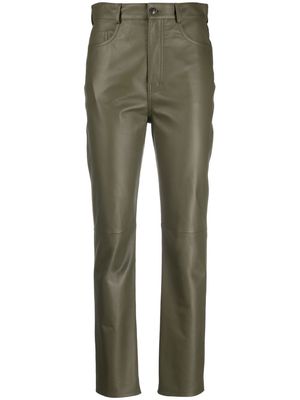 Simonetta Ravizza skinny-fit leather trousers - Green