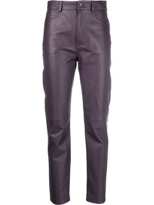 Simonetta Ravizza skinny-fit leather trousers - Purple