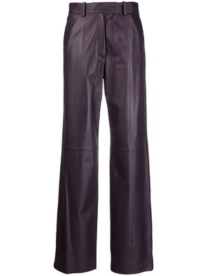 Simonetta Ravizza straight-leg leather trousers - Purple