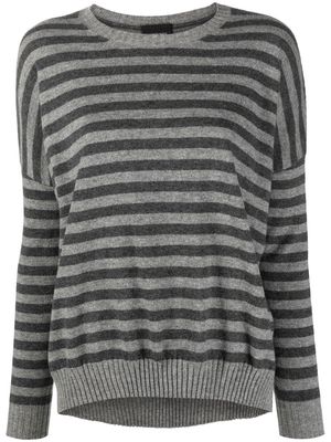 Simonetta Ravizza stripe-print cashmere jumper - Grey