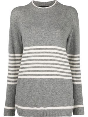 Simonetta Ravizza striped cashmere jumper - Grey