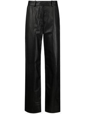 Simonetta Ravizza wide-leg leather trousers - Black