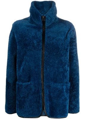 Simonetta Ravizza zip-up shearling jacket - Blue