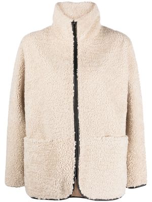Simonetta Ravizza zip-up shearling jacket - Neutrals