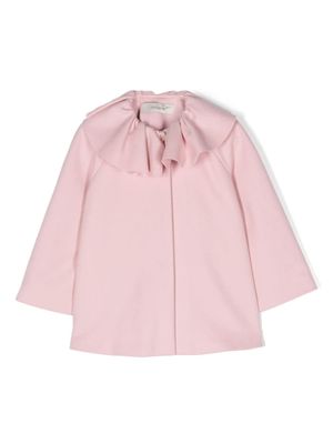 Simonetta ruffle-collar wool-blend coat - Pink
