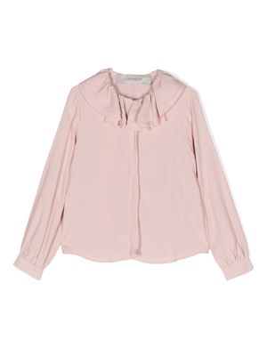 Simonetta ruffle-detail long-sleeve blouse - Pink