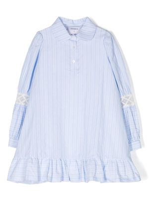Simonetta ruffle-trimmed shirt dress - Blue