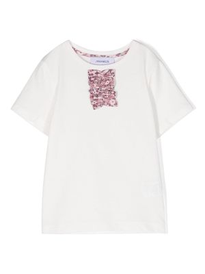 Simonetta ruffled cotton T-shirt - White